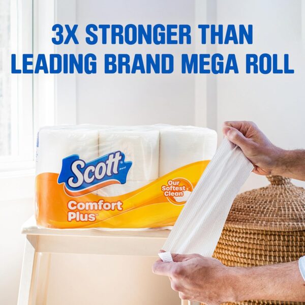 Comfortplus Toilet Paper, 12 Double Rolls, 231 Sheets per Roll, Septic-Safe, 1-Ply Toilet Tissue - Image 3